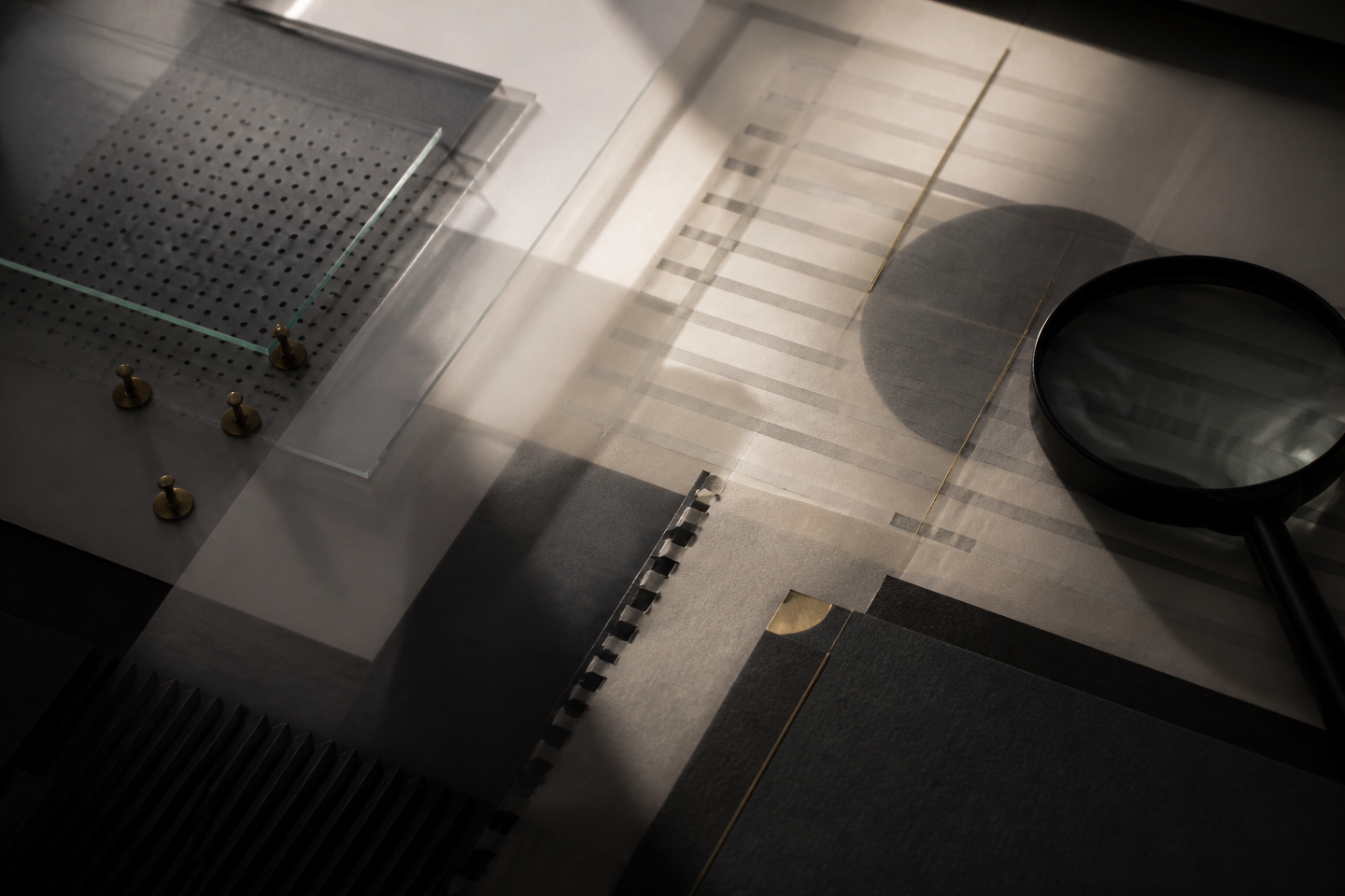 Layered financial documents and architectural glass